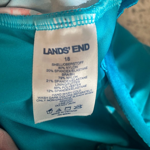 Lands’End Tankini Swim Twist Front top and matching bikini bottoms size 18 - Picture 7 of 10
